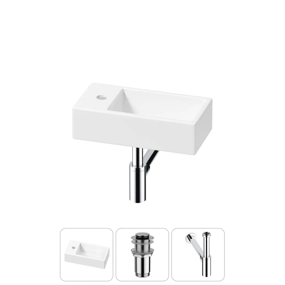 Фото Раковина Lavinia boho bathroom sink 20215997R 40см цвет раковина 3 в 1: донный клапан, сифон