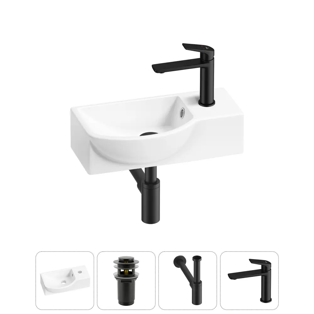 Фото Раковина Lavinia boho bathroom sink 20216058R 40см цвет раковина 4 в 1: донный клапан, сифон, смеситель