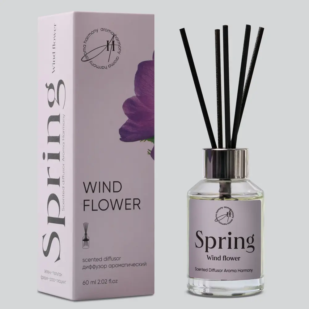Фото Ароматический диффузор Aroma Harmony Spring Wind Flower 60 мл Фото Ароматический диффузор Aroma Harmony Spring Wind Flower 60 мл