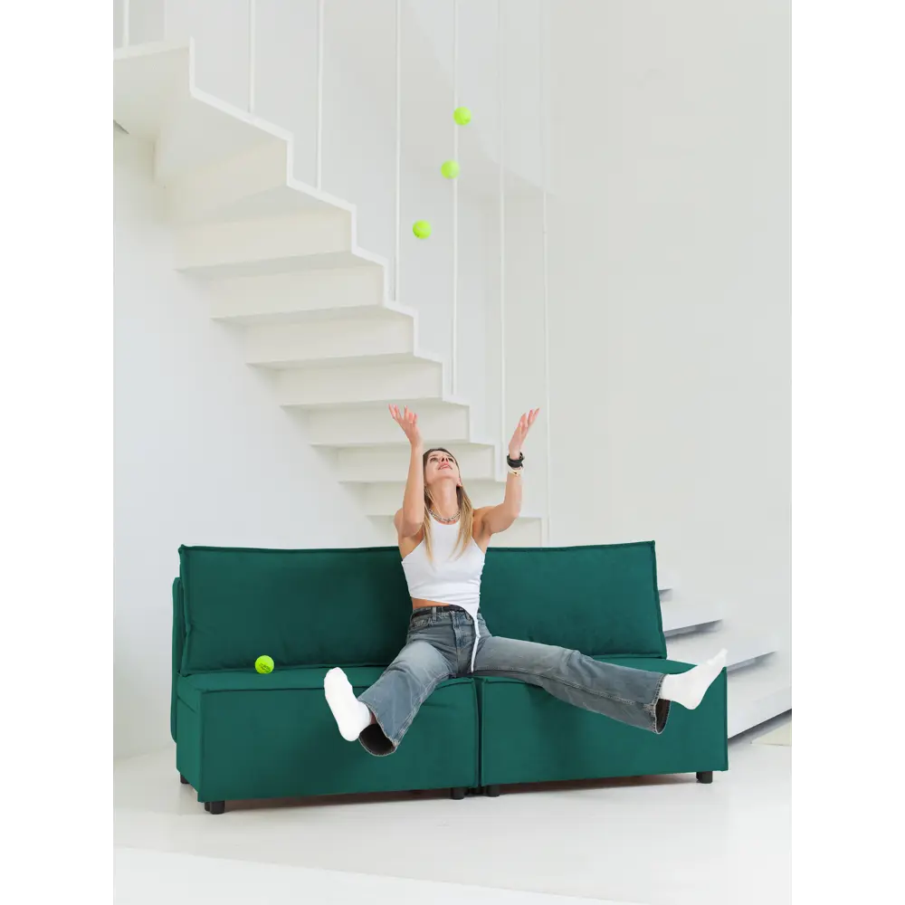 Фото 2 Диван раскладной Cityhd Парма 188x94x75 см велюр цвет зеленый Фото 2 Диван раскладной Cityhd Парма 188x94x75 см велюр цвет зеленый