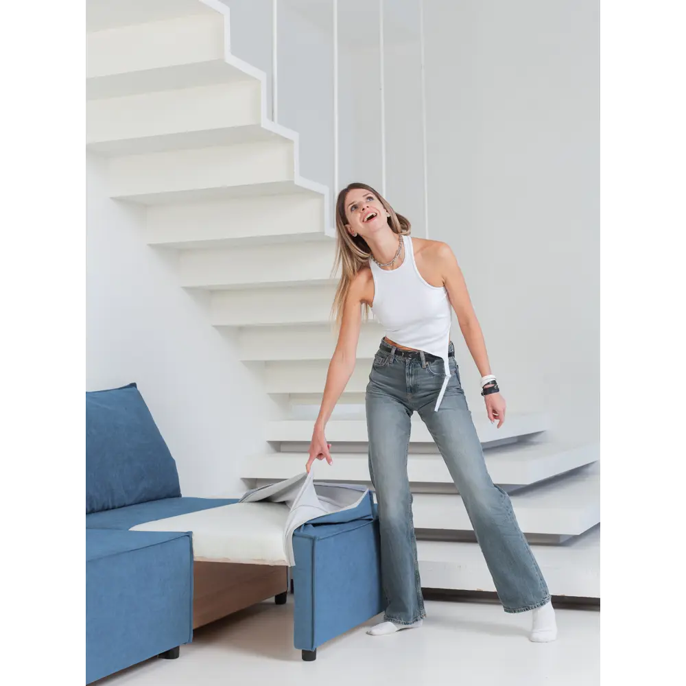 Фото 5 Диван раскладной Cityhd Парма 188x94x75 см велюр цвет синий Фото 5 Диван раскладной Cityhd Парма 188x94x75 см велюр цвет синий