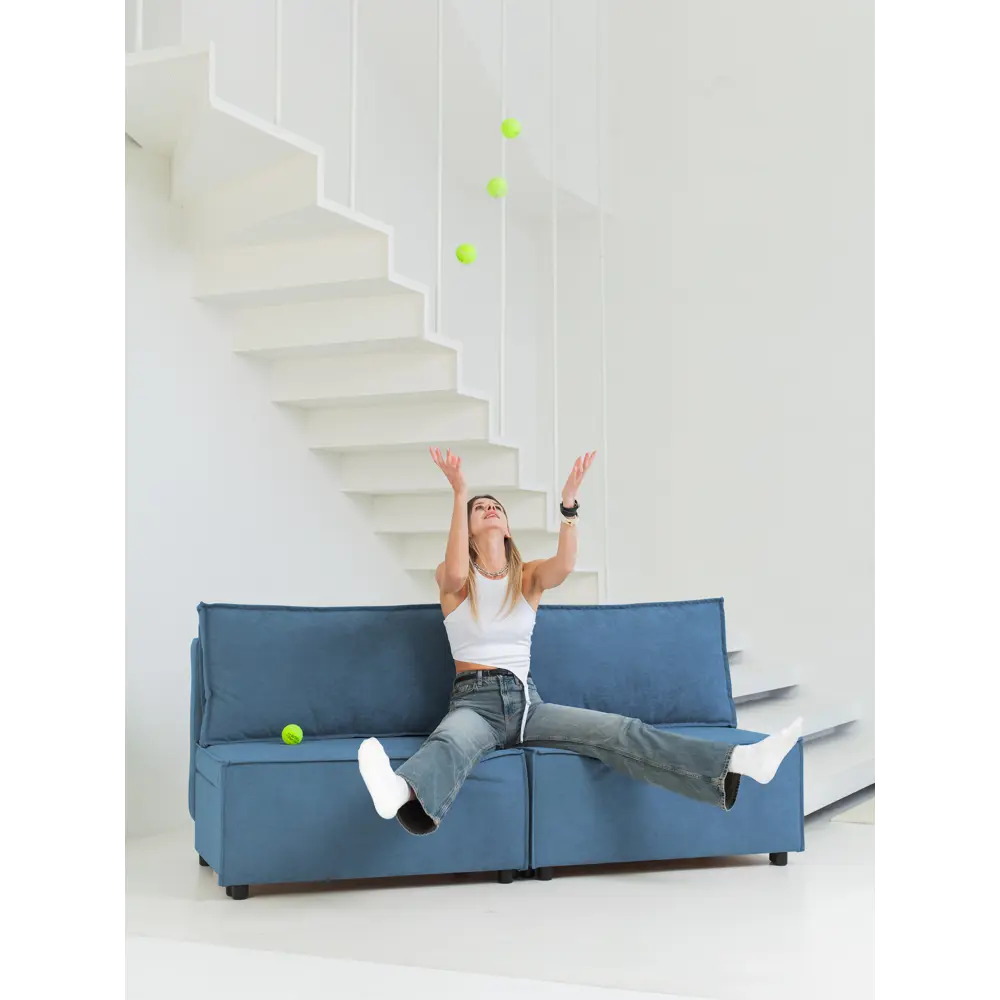 Фото 2 Диван раскладной Cityhd Парма 188x94x75 см велюр цвет синий Фото 2 Диван раскладной Cityhd Парма 188x94x75 см велюр цвет синий