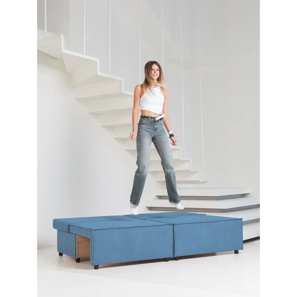 Фото 7 Диван раскладной Cityhd Парма 188x94x75 см велюр цвет синий Фото 7 Диван раскладной Cityhd Парма 188x94x75 см велюр цвет синий