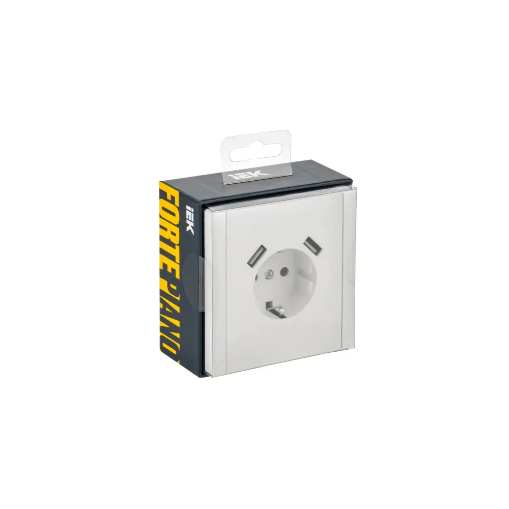 Фото 3 Розетка USB встраиваемая Iek Forte&Piano FP-R14-16-U21-D31-K01 с заземлением цвет белый Фото 3 Розетка USB встраиваемая Iek Forte&Piano FP-R14-16-U21-D31-K01 с заземлением цвет белый