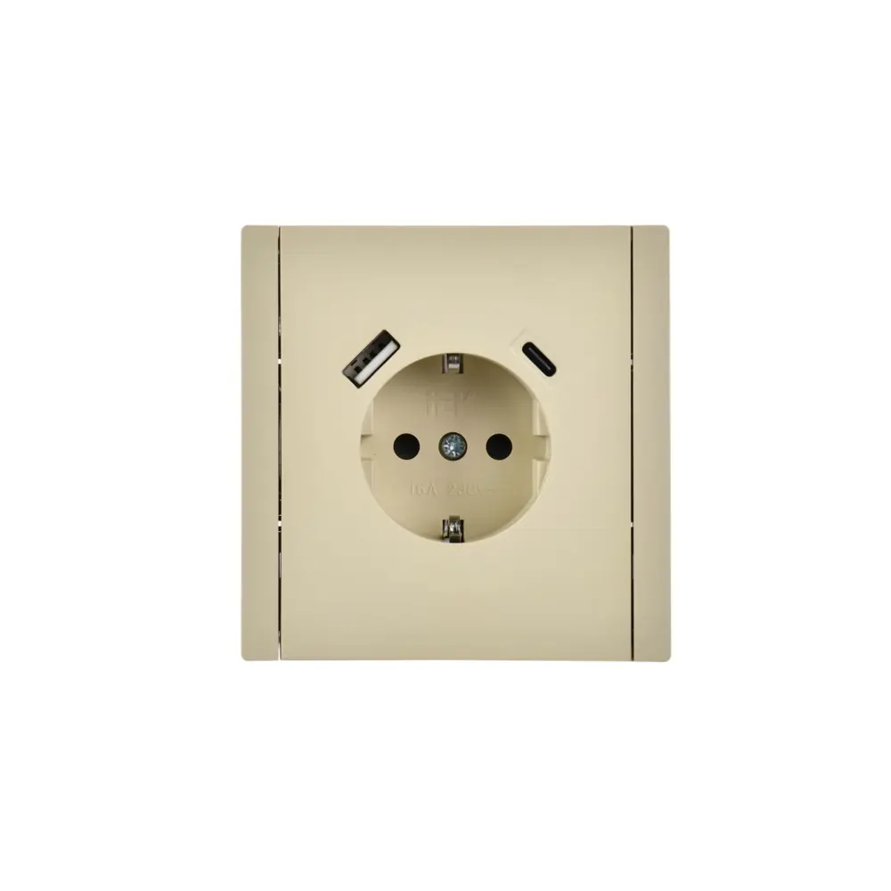 Фото 5 Розетка USB встраиваемая Iek Forte&Piano FP-R14-16-U22-018-K10 с заземлением шторками и USB цвет ваниль Фото 5 Розетка USB встраиваемая Iek Forte&Piano FP-R14-16-U22-018-K10 с заземлением шторками и USB цвет ваниль
