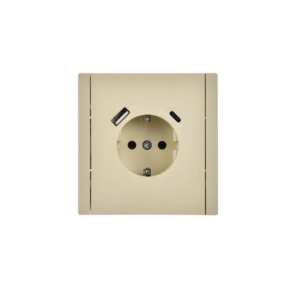 Фото 6 Розетка USB встраиваемая Iek Forte&Piano FP-R14-16-U22-018-K10 с заземлением шторками и USB цвет ваниль Фото 6 Розетка USB встраиваемая Iek Forte&Piano FP-R14-16-U22-018-K10 с заземлением шторками и USB цвет ваниль