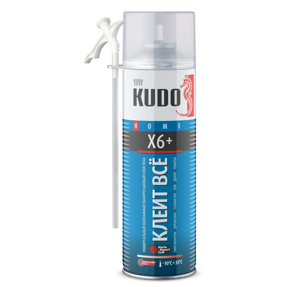 Фото 2 Клей-пена Kudo универсальный монтажный home x6+ 1000 мл 12 шт