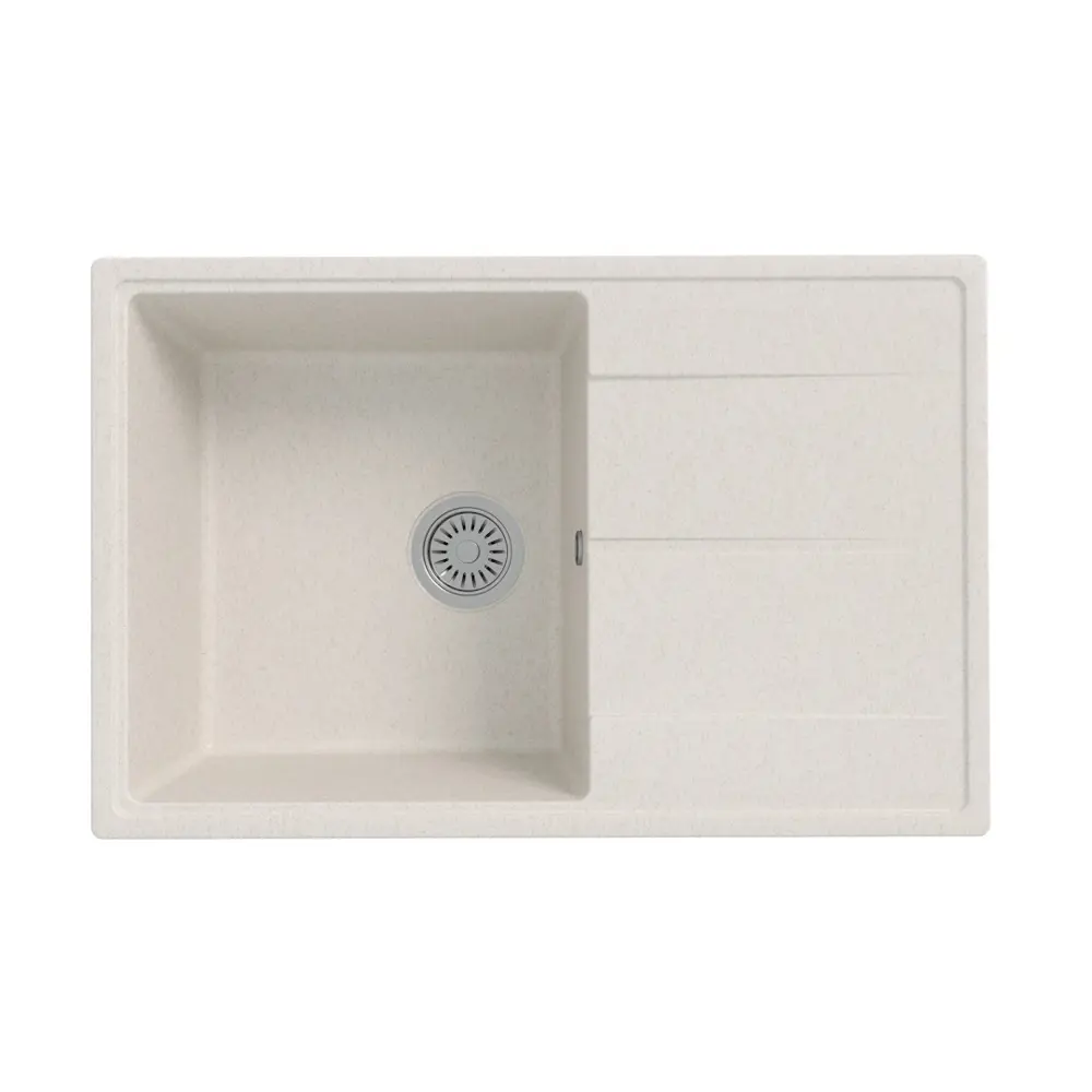 Фото 8 Мойка для кухни Teymi 48x74 см глубина чаши 18 см кварц цвет белый Фото 8 Мойка для кухни Teymi 48x74 см глубина чаши 18 см кварц цвет белый