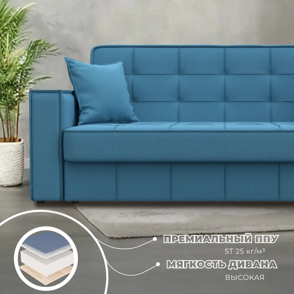 Фото 3 Диван-книжка Лига-068 Лига диванов 129833 216x91x86 см рогожка цвет амур 10 голубой Фото 3 Диван-книжка Лига-068 Лига диванов 129833 216x91x86 см рогожка цвет амур 10 голубой