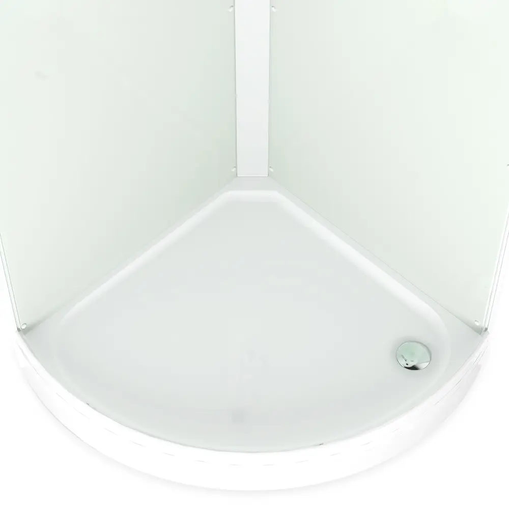 Фото 4 Душевая кабина Domani-Spa Simple 99 90x90x218 см 1/4 круга низкий поддон, белые стенки, прозрачное стекло