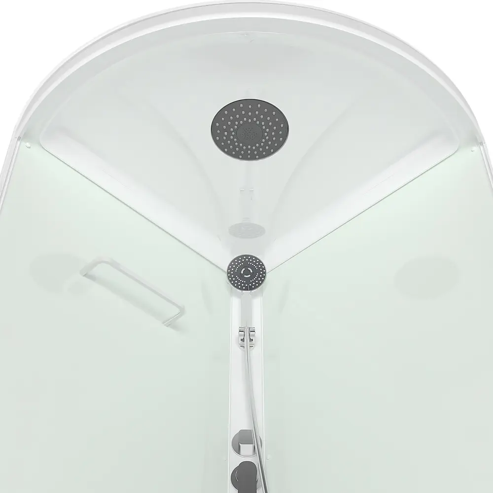 Фото 3 Душевая кабина Domani-Spa Simple 99 90x90x218 см 1/4 круга низкий поддон, белые стенки, прозрачное стекло