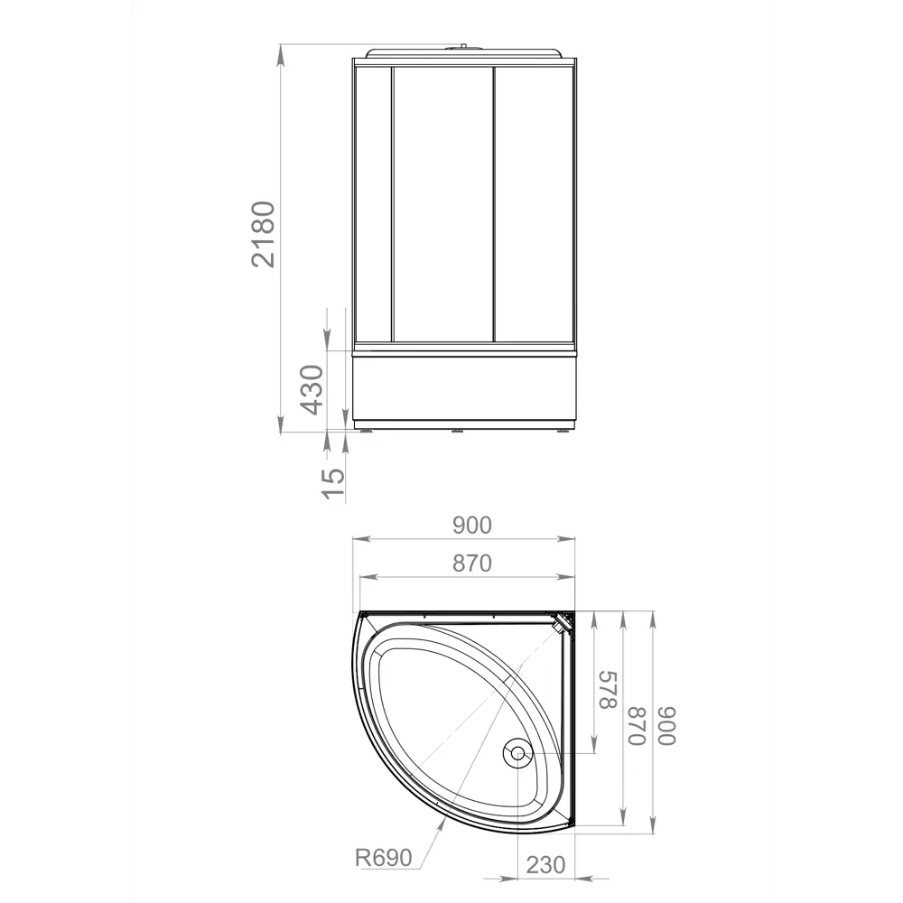 Фото 8 Душевая кабина Domani-Spa Simple 99 high 90x90x218 см 1/4 круга высокий поддон, белые стенки, прозрачное стекло, черный профиль Фото 8 Душевая кабина Domani-Spa Simple 99 high 90x90x218 см 1/4 круга высокий поддон, белые стенки, прозрачное стекло, черный профиль