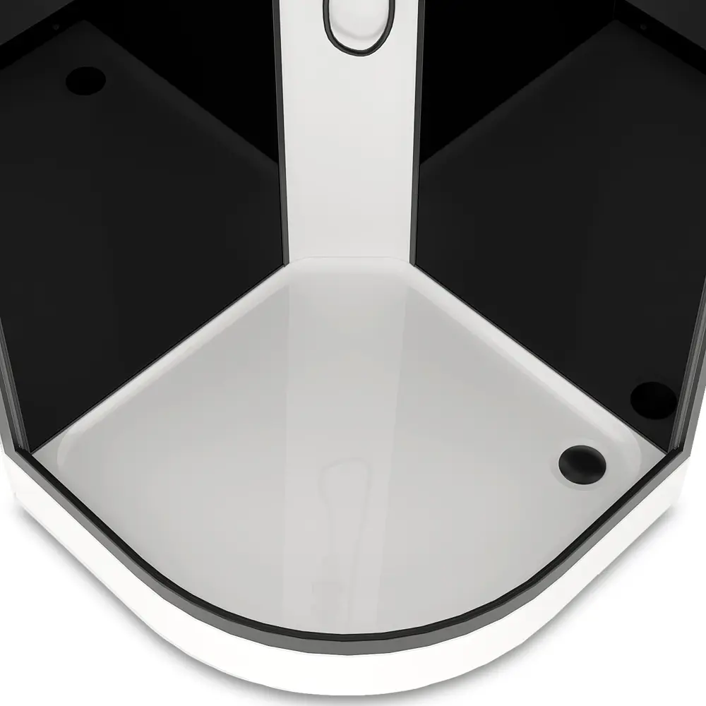 Фото 4 Душевая кабина Domani-Spa Delight Slim 99 90x90x218 см 1/4 круга низкий поддон, черные стенки, прозрачное стекло, черный профиль