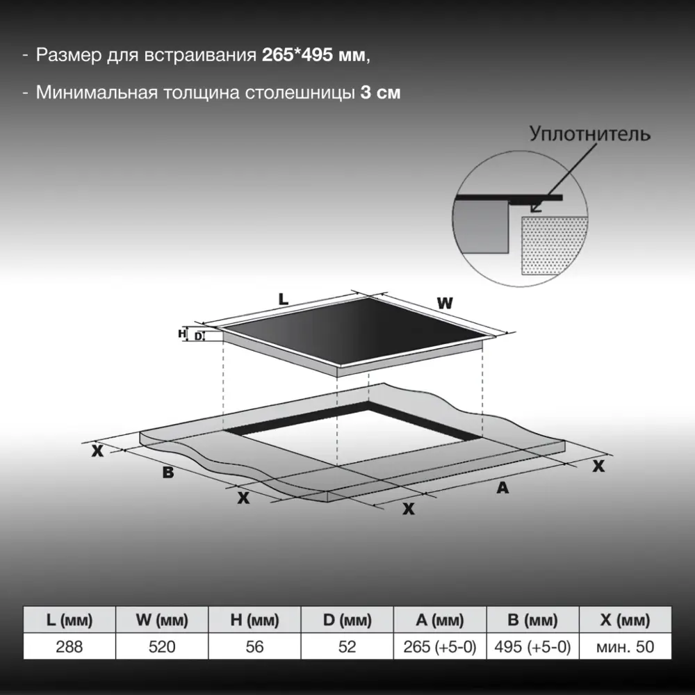 Фото 5 Электрическая варочная панель Hyundai HHI 3755 BG 288 см 2 конфорки цвет черный Фото 5 Электрическая варочная панель Hyundai HHI 3755 BG 288 см 2 конфорки цвет черный