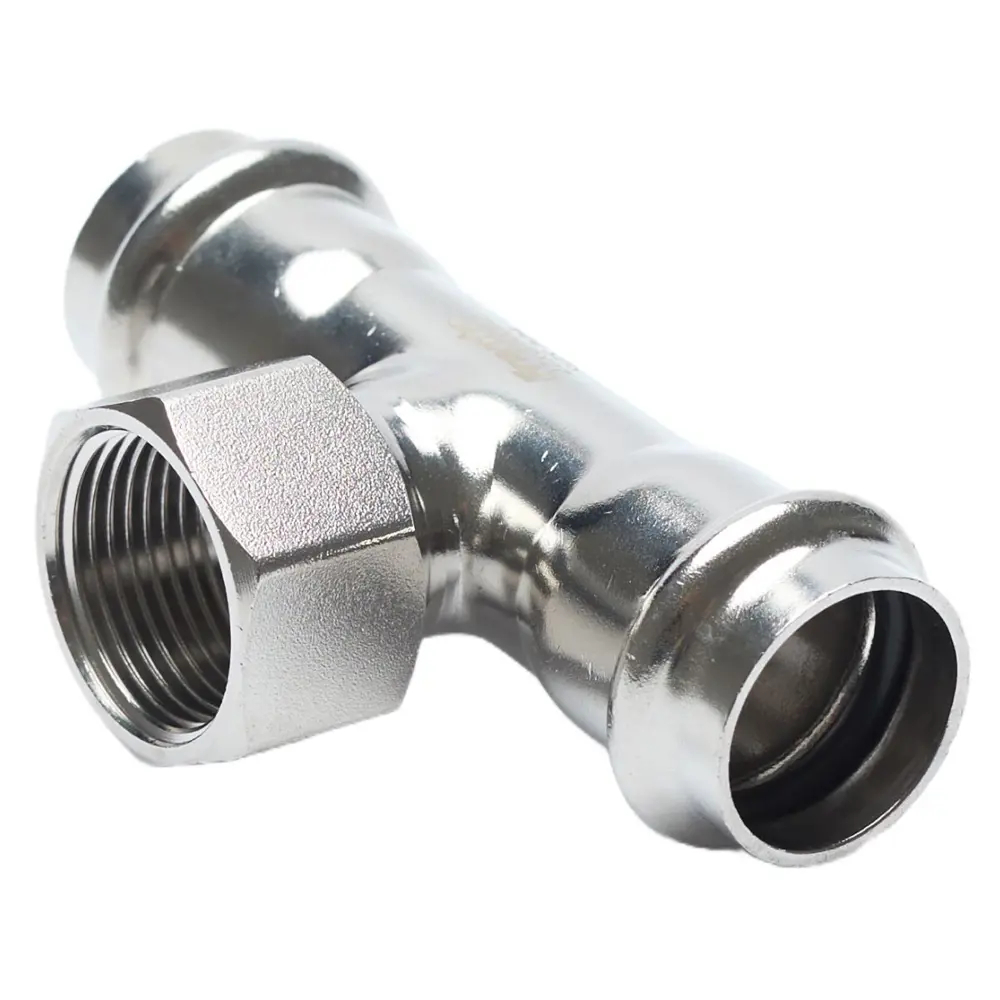 Фото Тройник комбинированный Franta 15x3/4"x15 мм ВР-ВПр нержавеющая сталь Aisi 304 V22153400G Фото Тройник комбинированный Franta 15x3/4"x15 мм ВР-ВПр нержавеющая сталь Aisi 304 V22153400G