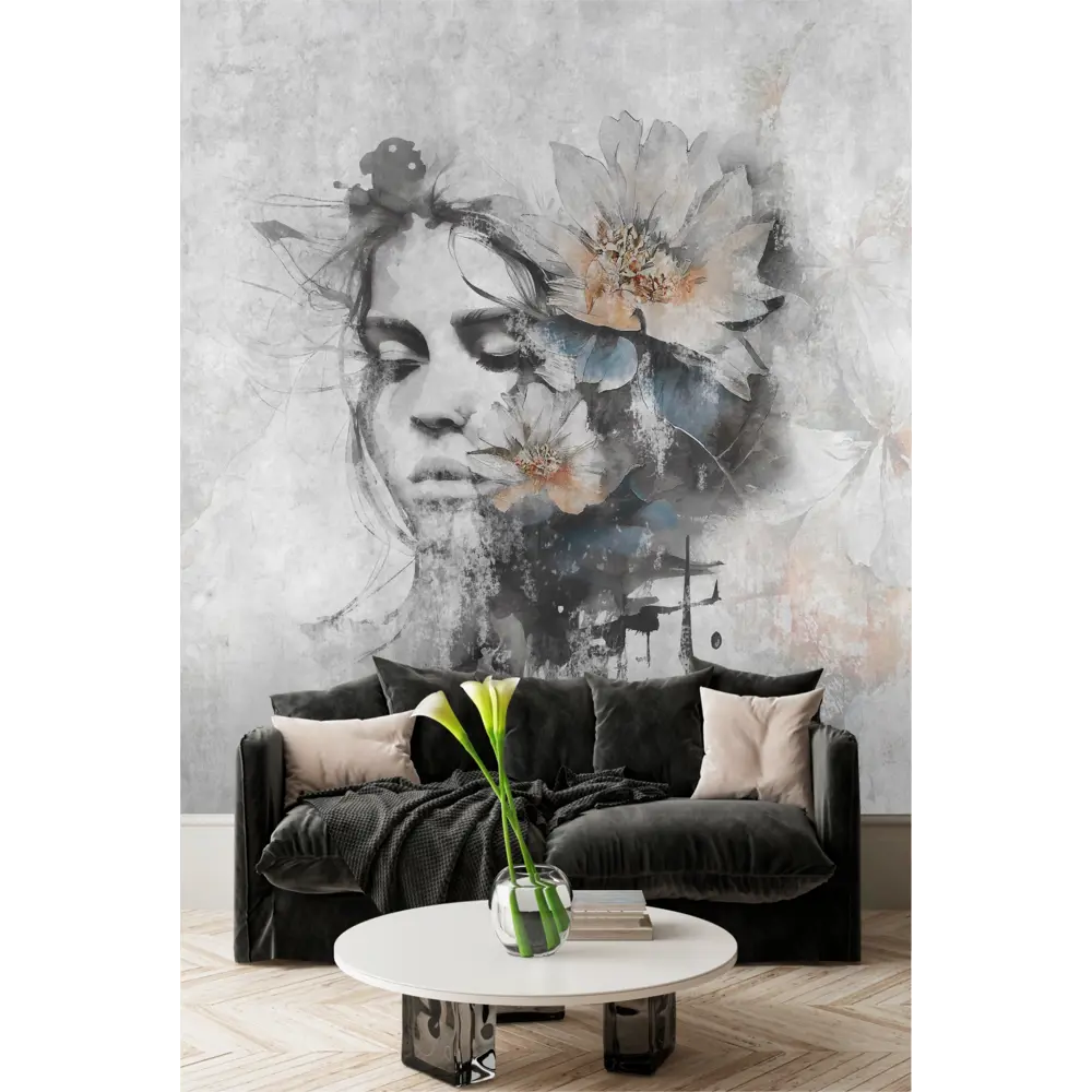 Фото Фотообои флизелиновые Dekor vinil Лицо женщины с цветком 200x270 см 9205dv Фото Фотообои флизелиновые Dekor vinil Лицо женщины с цветком 200x270 см 9205dv