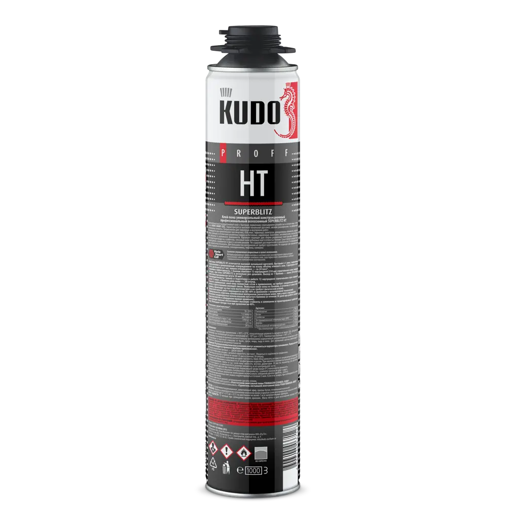 Фото 3 Пена монтажная профессиональная Kudo Kupp10b13sbht 500 можно окрашивать всесезонная 1000 мл 12 шт Фото 3 Пена монтажная профессиональная Kudo Kupp10b13sbht 500 можно окрашивать всесезонная 1000 мл 12 шт