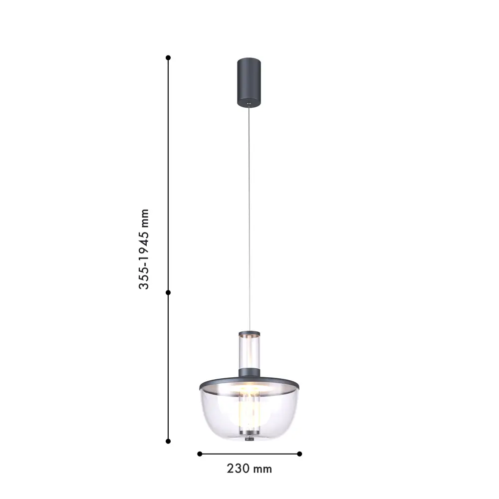 Фото 2 Светильник подвесной светодиодный Favourite Flaska 4312-1p 2 м² нейтральный белый свет цвет черный Фото 2 Светильник подвесной светодиодный Favourite Flaska 4312-1p 2 м² нейтральный белый свет цвет черный