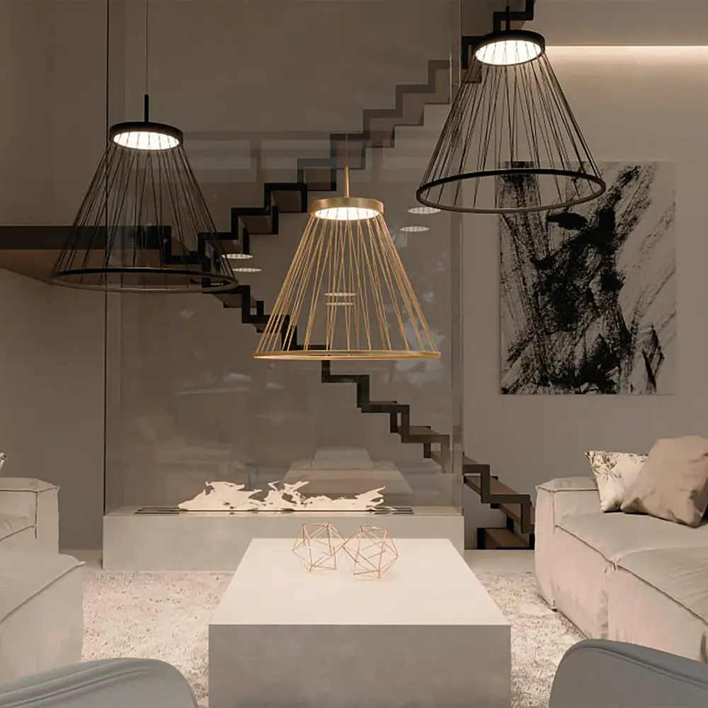 Фото 7 Светильник подвесной светодиодный Favourite Fibra 4633-4p 1.721 м² нейтральный белый свет цвет черный Фото 7 Светильник подвесной светодиодный Favourite Fibra 4633-4p 1.721 м² нейтральный белый свет цвет черный