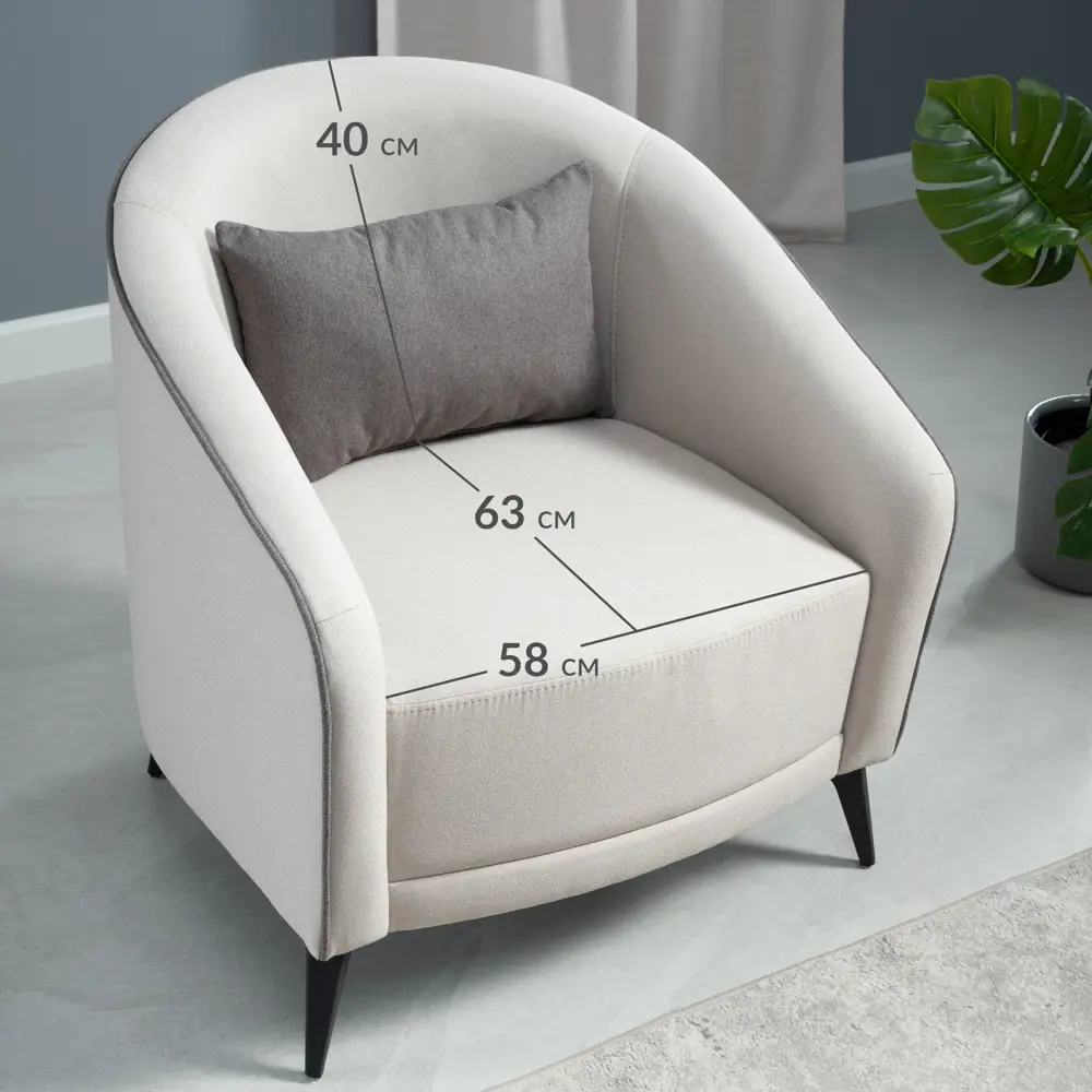 Фото 4 Кресло Egregor Луис 77.5x85x79 см рогожка цвет nice cream бежевый/nice mocco Фото 4 Кресло Egregor Луис 77.5x85x79 см рогожка цвет nice cream бежевый/nice mocco