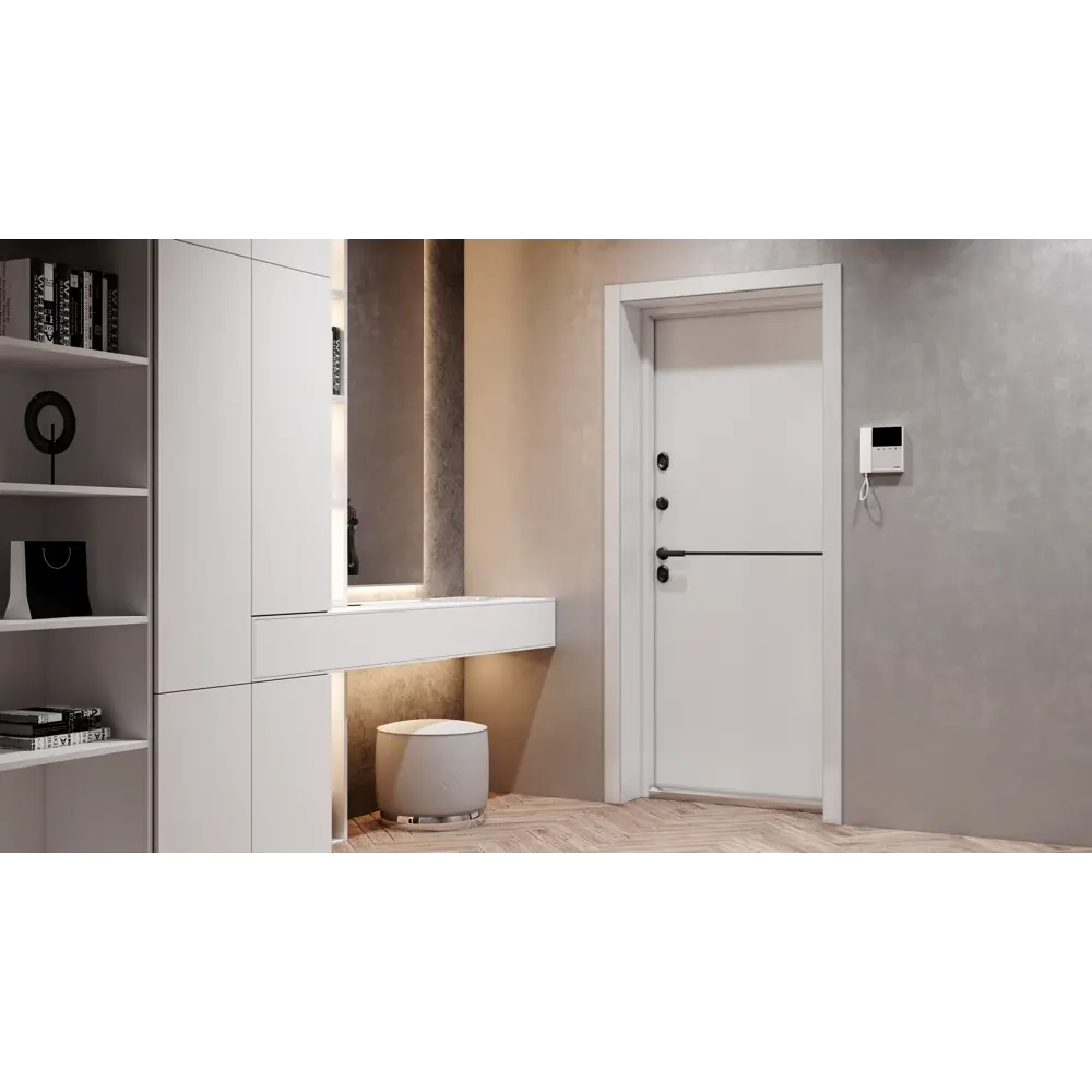 Фото 11 Входная дверь металлическая Антарктик 88x205 см левая бьянко без зеркала Фото 11 Входная дверь металлическая Антарктик 88x205 см левая бьянко без зеркала