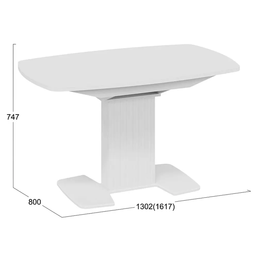 Фото 11 Стол прямоугольный Трия 130x80 см мдф цвет белый глянец/стекло глянцевое белое