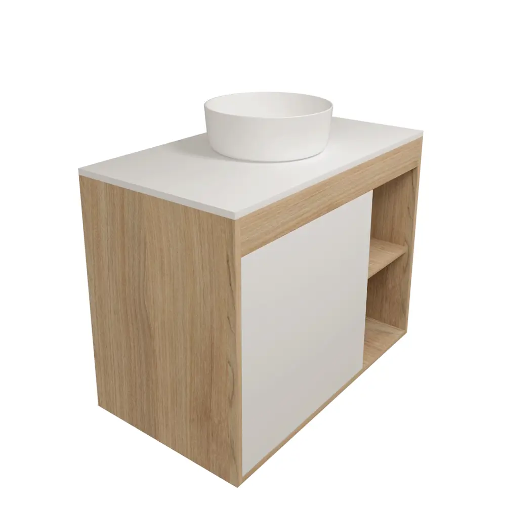 Фото 6 Тумба с раковиной для ванной 80 см Teymi Nura подвесная цвет дуб фасад белый раковина Lina D31 F15127 Фото 6 Тумба с раковиной для ванной 80 см Teymi Nura подвесная цвет дуб фасад белый раковина Lina D31 F15127