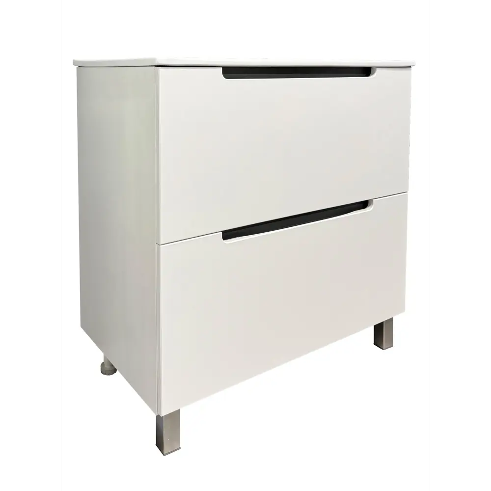 Фото Тумба для ванной под раковину Runo Lina 80 см напольная цвет белый, под раковину Teffy 80