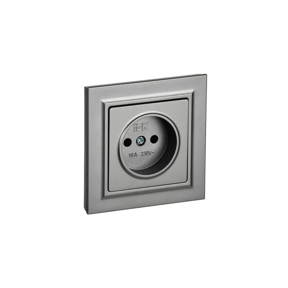 Фото Розетка встраиваемая Iek Brite BR-R10-10-K46-F цвет сталь Фото Розетка встраиваемая Iek Brite BR-R10-10-K46-F цвет сталь