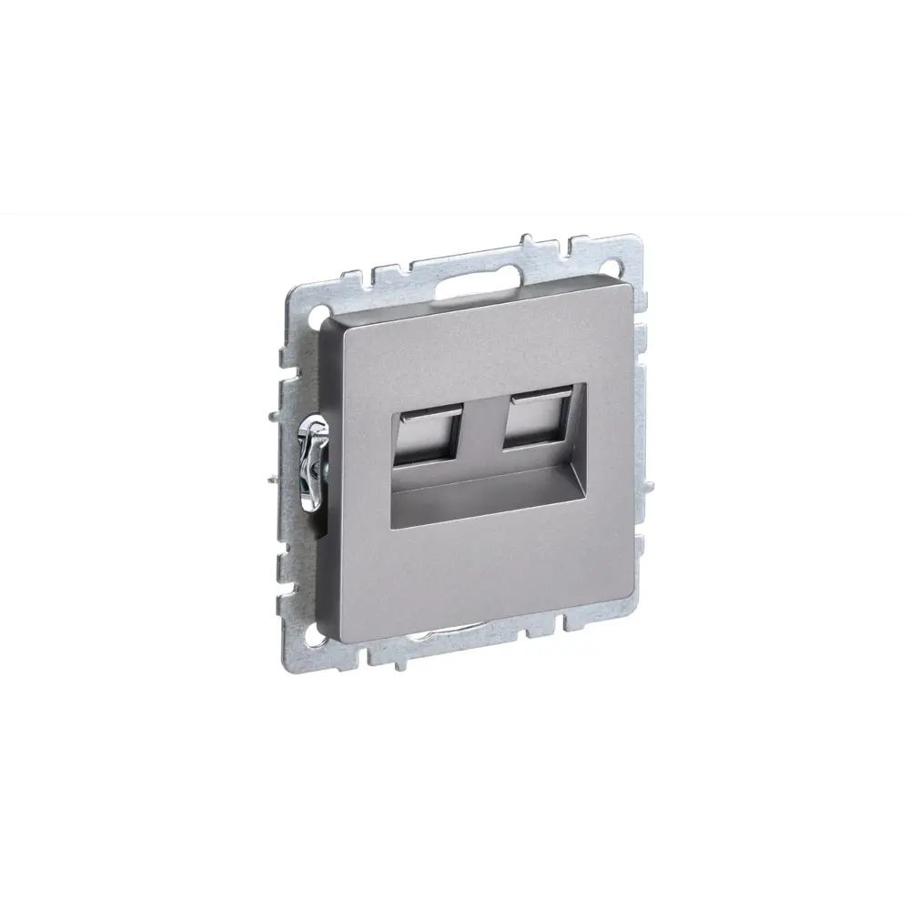 Фото Розетка компьютерная встраиваемая Iek Brite BR-K20-2-K46 RJ45 Cat 6 цвет сталь Фото Розетка компьютерная встраиваемая Iek Brite BR-K20-2-K46 RJ45 Cat 6 цвет сталь
