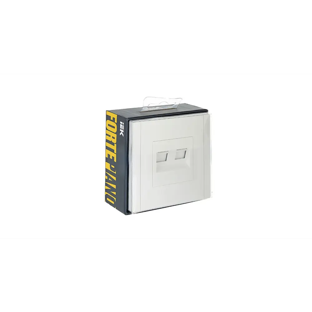 Фото 3 Розетка компьютерная двойная встраиваемая Iek Forte&Piano FP-K20-2-K01 RJ45 Cat 6 цвет белый Фото 3 Розетка компьютерная двойная встраиваемая Iek Forte&Piano FP-K20-2-K01 RJ45 Cat 6 цвет белый