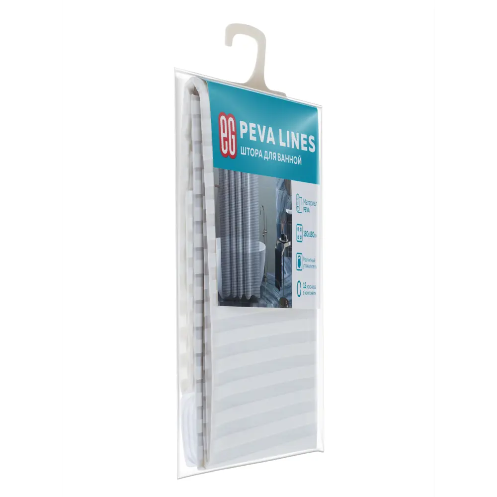 Фото 13 Шторка для ванной комнаты ЕВРОГАРАНТ 4610116227350 180x180см цвет белый