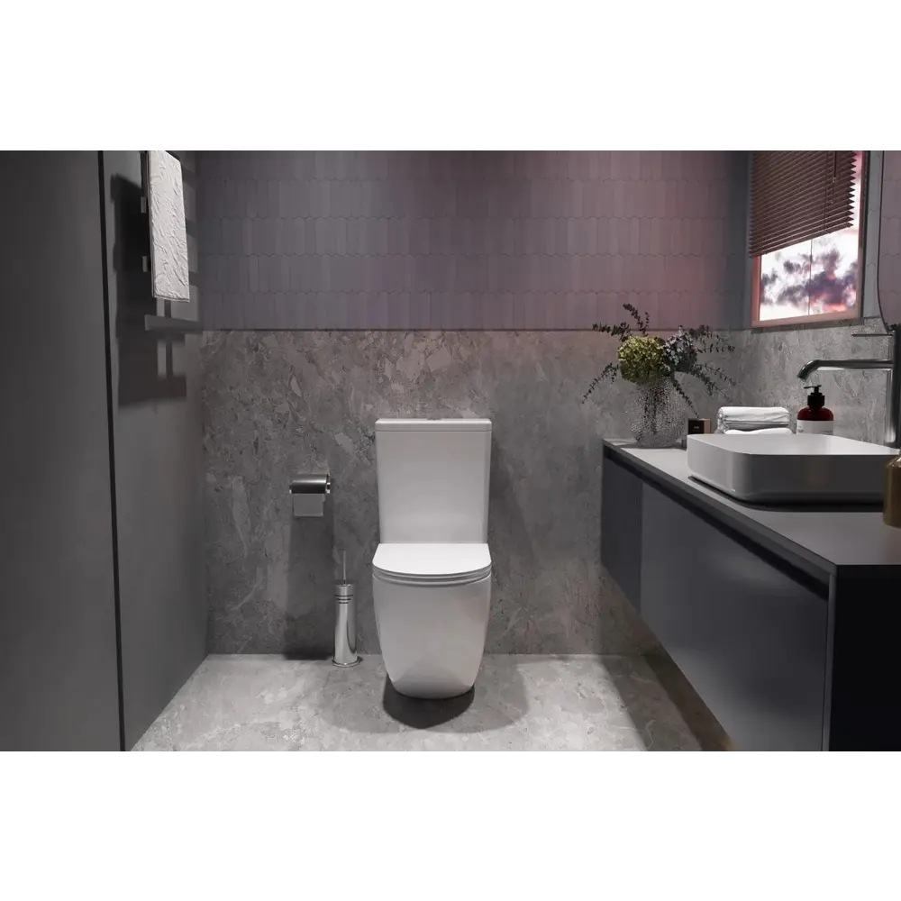 Фото 3 Унитаз-компакт Vincea Globo VT2-14T горизонтальный выпуск, микролифт цвет белый