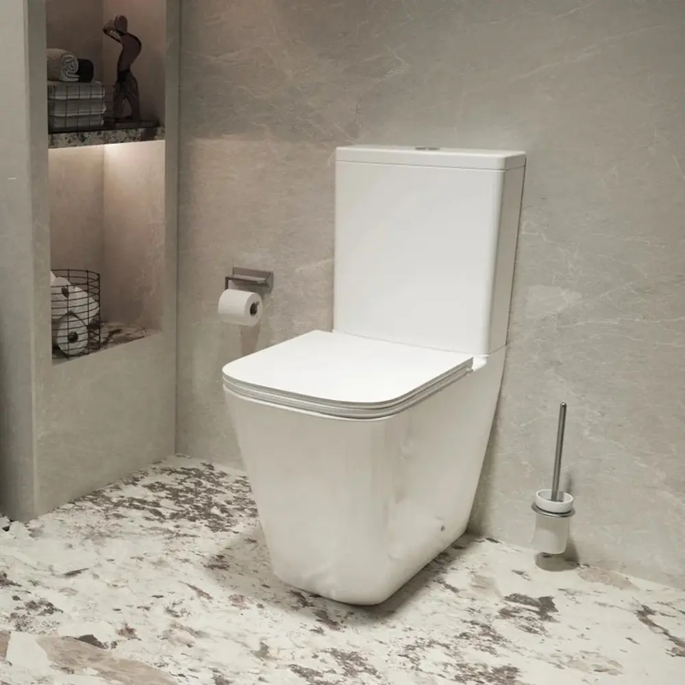 Фото 2 Унитаз-компакт Vincea Q-Line VT2-12T горизонтальный выпуск, микролифт цвет белый Фото 2 Унитаз-компакт Vincea Q-Line VT2-12T горизонтальный выпуск, микролифт цвет белый