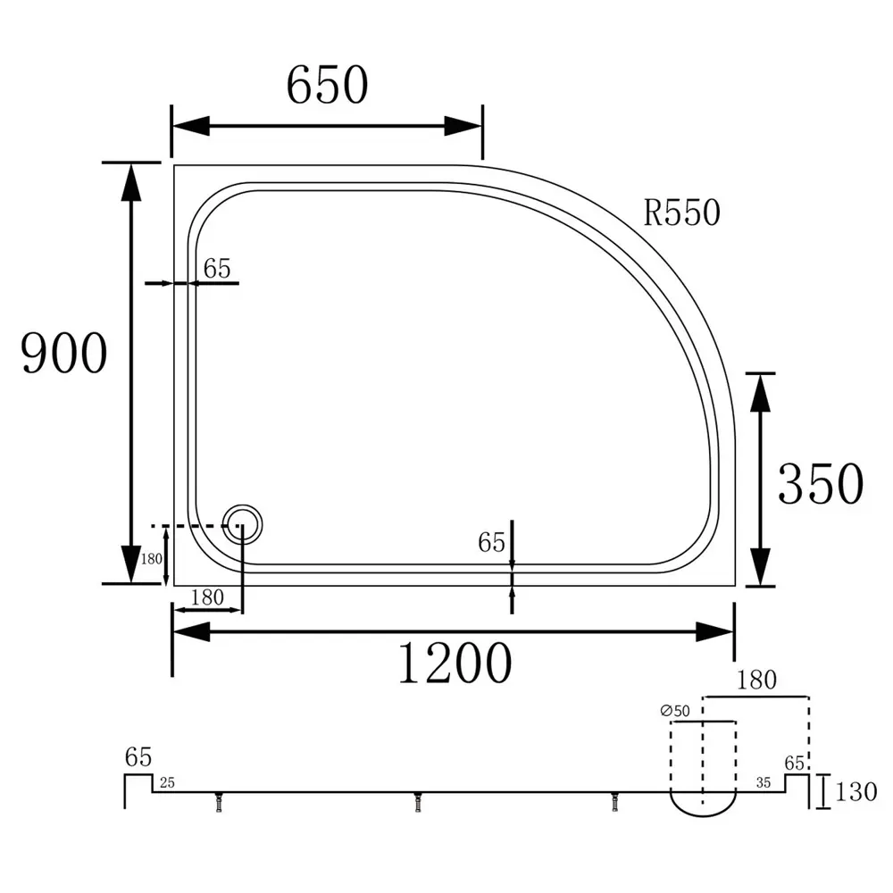 Фото 9 Душевой поддон Abber AD3E129 R 120x90 см асимметричный акриловый цвет белый Фото 9 Душевой поддон Abber AD3E129 R 120x90 см асимметричный акриловый цвет белый