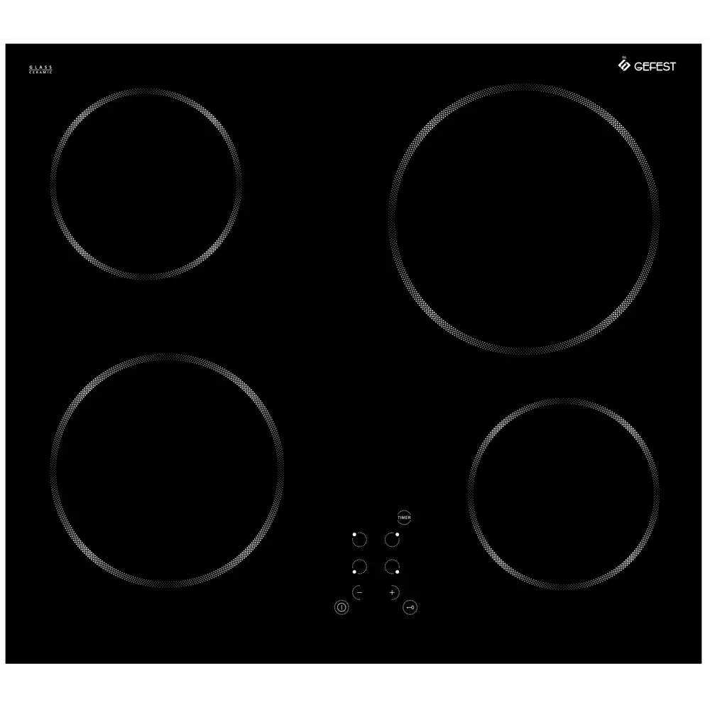 Фото Электрическая варочная панель Gefest ПВЭ 4233 К11 59.5 см 4 конфорки цвет черный