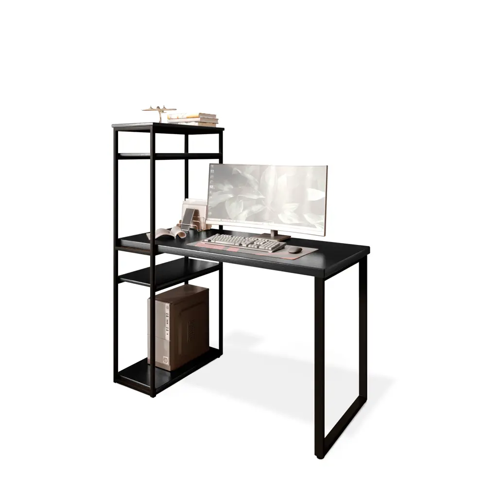 Фото 2 Стол письменный Solarius Loft 80x148x120 см металлические ножки цвет черный/оникс Фото 2 Стол письменный Solarius Loft 80x148x120 см металлические ножки цвет черный/оникс