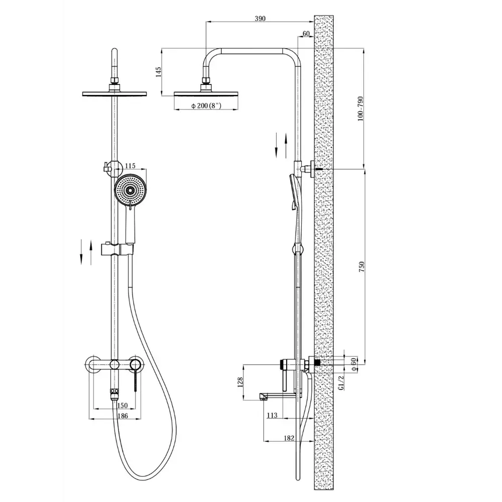 Фото 4 Душевая система ESKO Sochi ST260SCGold со смесителем цвет матовое золото