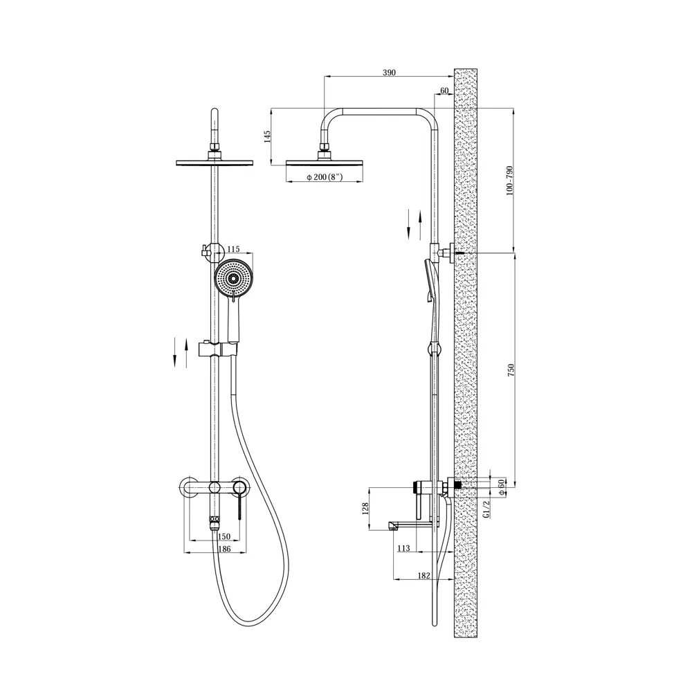 Фото 3 Душевая система ESKO Sochi ST260SCGold со смесителем цвет матовое золото