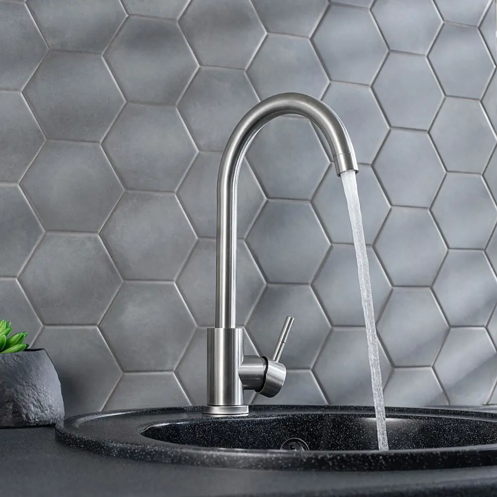 Фото 7 Однорычажный смеситель РМС Sus124-017f излив 26 см цвет нержавеющая сталь Фото 7 Однорычажный смеситель РМС Sus124-017f излив 26 см цвет нержавеющая сталь