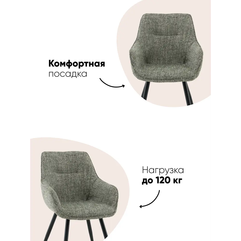 Фото 2 Стул кухонный Stool group Eliana 41x75x58 см шенилл цвет зеленый 2 шт. Фото 2 Стул кухонный Stool group Eliana 41x75x58 см шенилл цвет зеленый 2 шт.