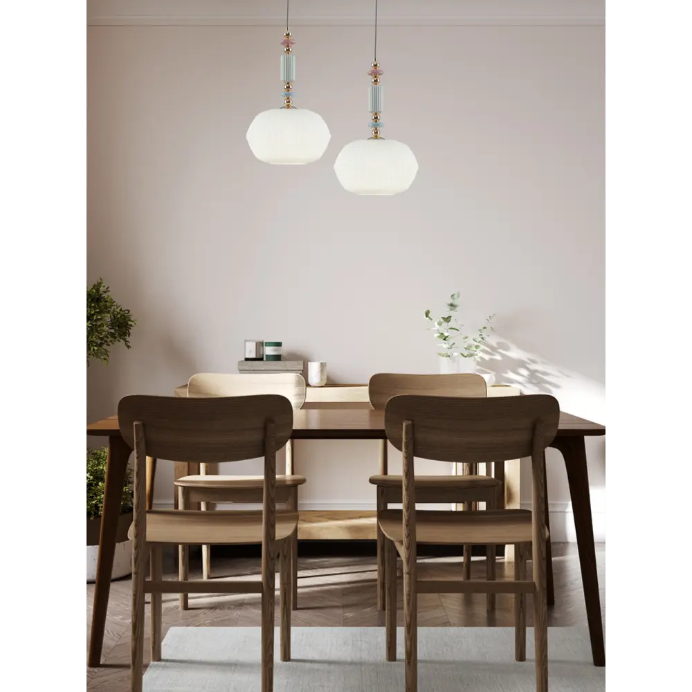 Фото 6 Светильник подвесной Moderli Charm V11174-1p 1 лампа 4 м² цвет розовый, голубой, зеленый, золотой Фото 6 Светильник подвесной Moderli Charm V11174-1p 1 лампа 4 м² цвет розовый, голубой, зеленый, золотой