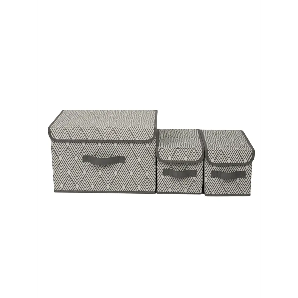 Фото 3 Органайзер для хранения Еврогарант Geometry складной 38x24.5x26 см нетканый цвет серый 3 шт. Фото 3 Органайзер для хранения Еврогарант Geometry складной 38x24.5x26 см нетканый цвет серый 3 шт.