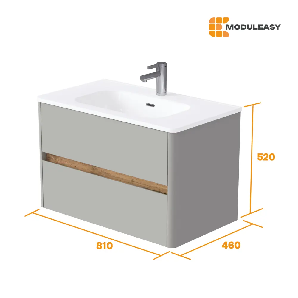 Фото 7 Тумба под раковину подвесная Moduleasy Ц0000044403 81.8см с раковиной цвет Агатовый серый Фото 7 Тумба под раковину подвесная Moduleasy Ц0000044403 81.8см с раковиной цвет Агатовый серый
