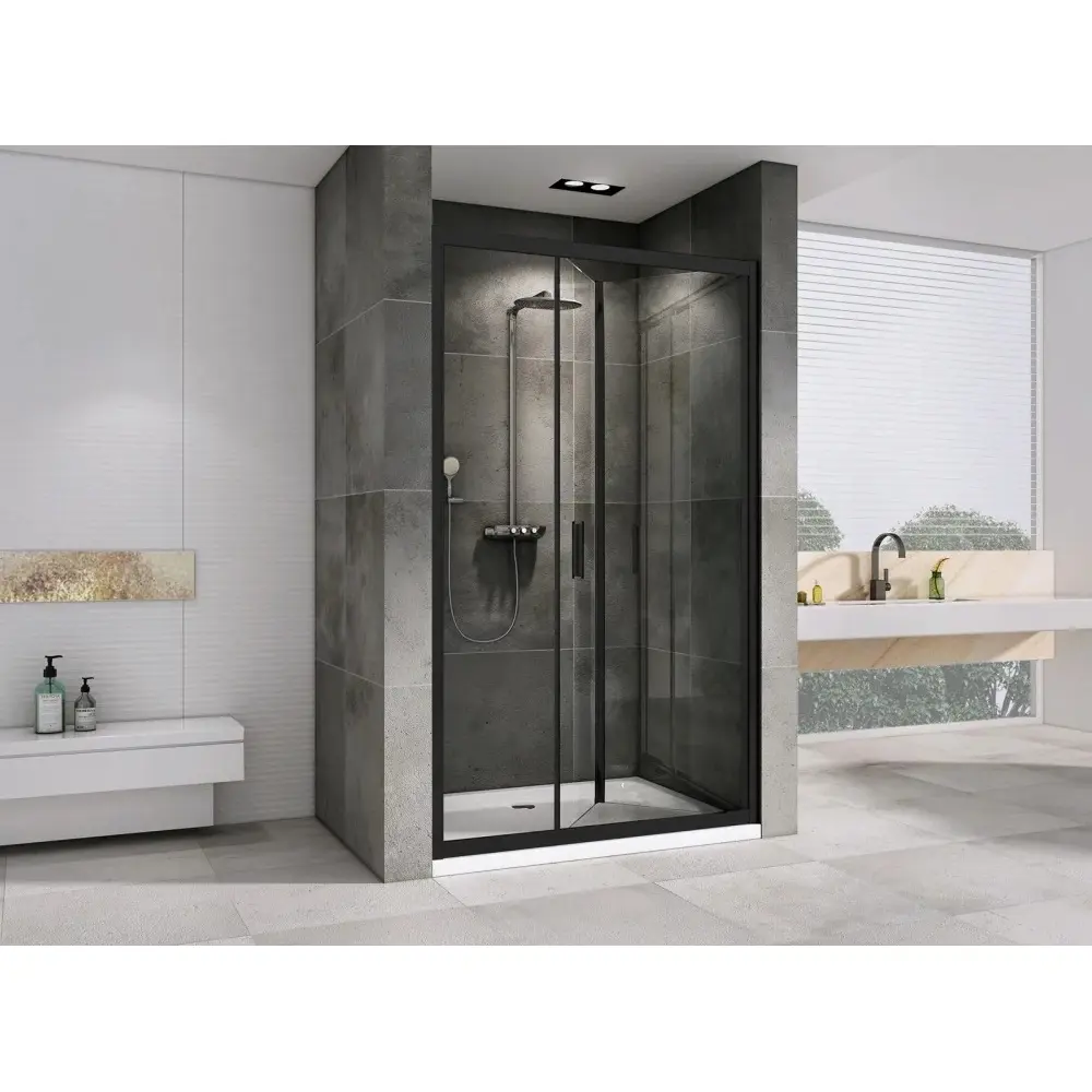 Фото 3 Душевая дверь Abber Sonnenstrand AG07090B 90 см цвет профиля черный стекло прозрачное