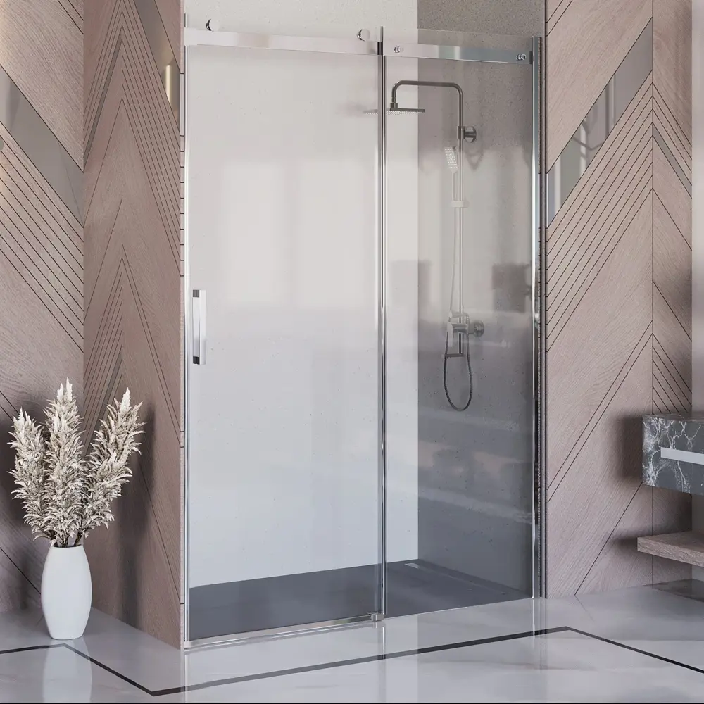 Фото Душевая дверь Ambassador Benefit 19021103HX 140 см цвет профиля серебристый блеск стекло прозрачное