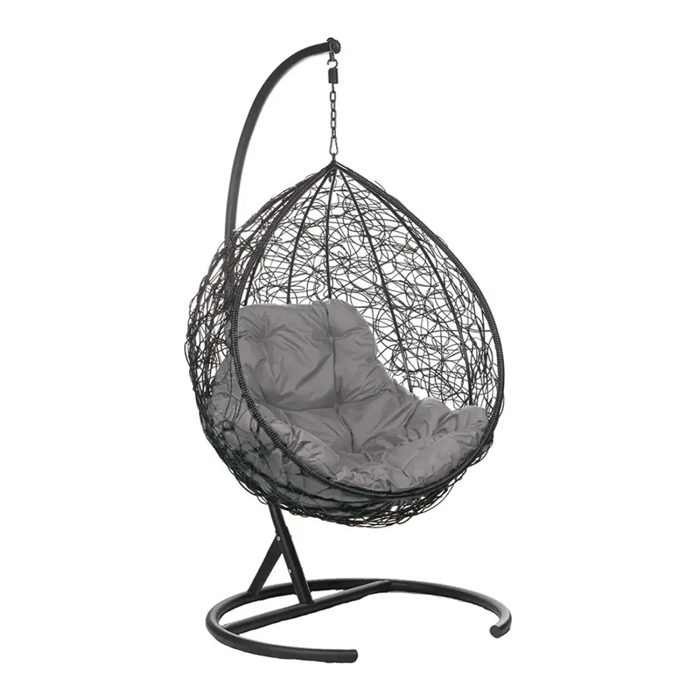 Фото Кресло подвесное складной Bigarden 128408 95x75x110 см металл черный 1 шт Фото Кресло подвесное складной Bigarden 128408 95x75x110 см металл черный 1 шт