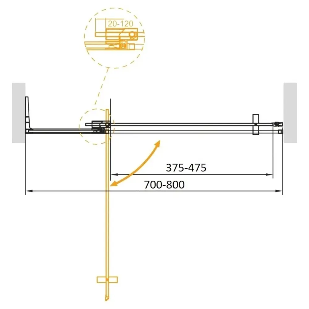 Фото 3 Душевая дверь Cezares SLIDER-B-1-70/80-BR-BORO 80 см цвет профиля золотистый стекло тонированное Фото 3 Душевая дверь Cezares SLIDER-B-1-70/80-BR-BORO 80 см цвет профиля золотистый стекло тонированное