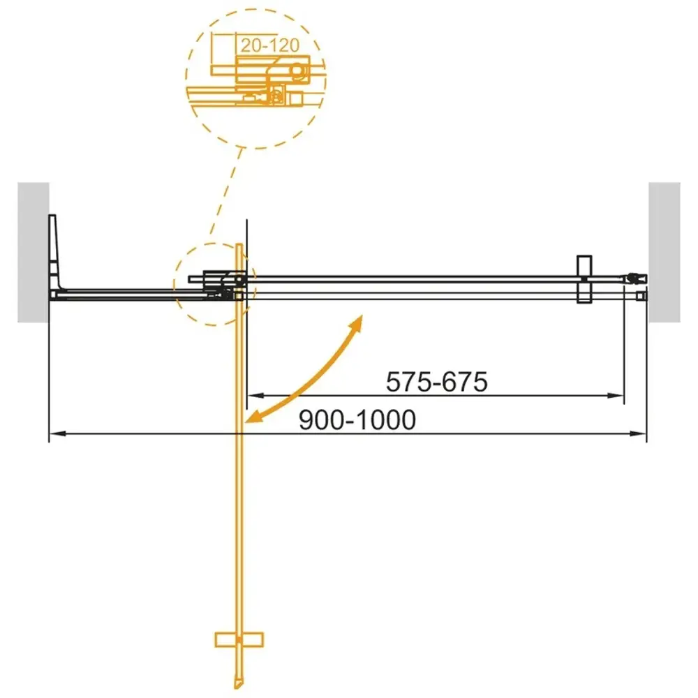 Фото 3 Душевая дверь Cezares SLIDER-B-1-90/100-GRIGIO-BORO 100 см цвет профиля золотистый стекло тонированное Фото 3 Душевая дверь Cezares SLIDER-B-1-90/100-GRIGIO-BORO 100 см цвет профиля золотистый стекло тонированное