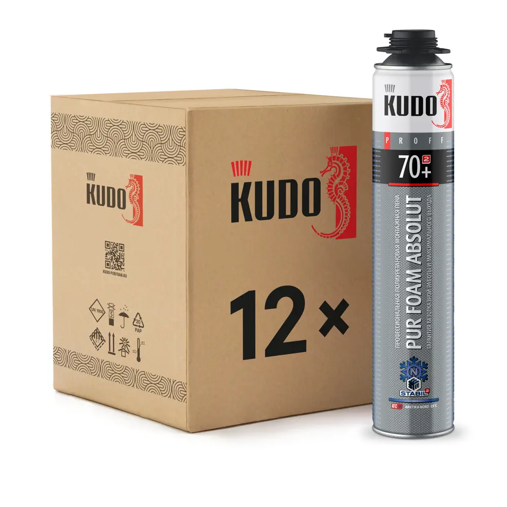 Фото Пена монтажная профессиональная Kudo Kupp10wn70+ 70 шумоизоляционная зимняя 1000 мл 12 шт Фото Пена монтажная профессиональная Kudo Kupp10wn70+ 70 шумоизоляционная зимняя 1000 мл 12 шт